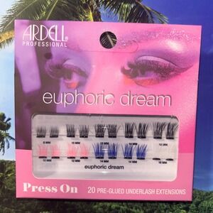 Ardell Euphoric Dream Press On Underlash Extensions Pre-Glued Clusters Pink Blue